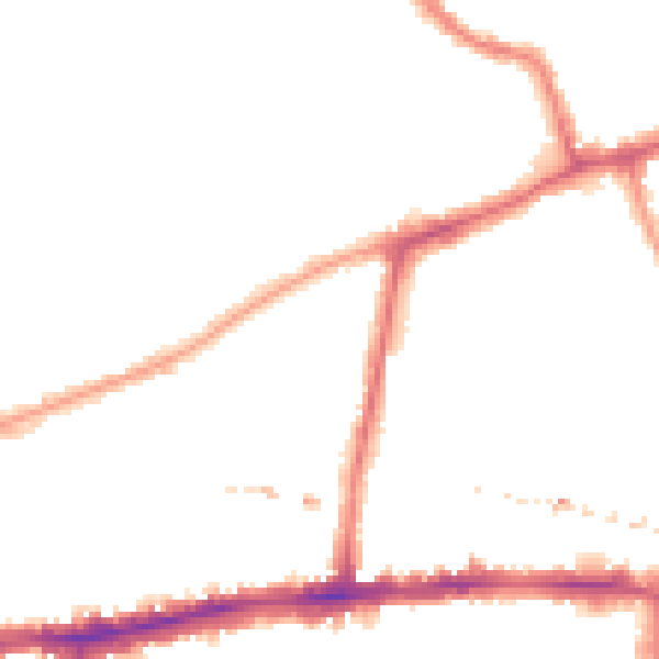 Night-time road noise heatmap for W6 0YD