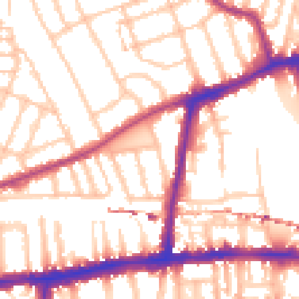 Daytime road noise heatmap for W6 0YF