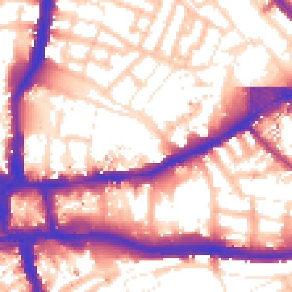 Daytime road noise heatmap for W6 7BN