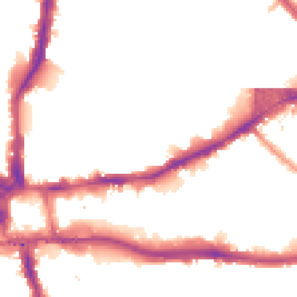 Night-time road noise heatmap for W6 7BN