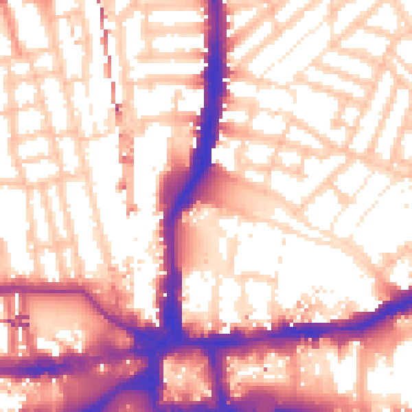 Daytime road noise heatmap for W6 7BX