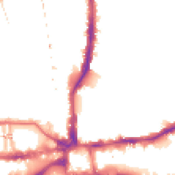 Night-time road noise heatmap for W6 7BX