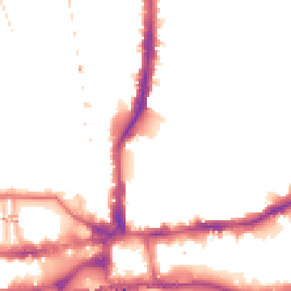 Night-time road noise heatmap for W6 7BZ
