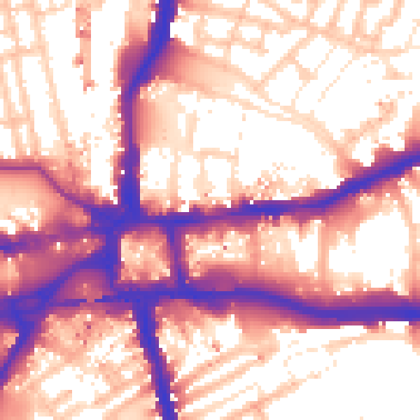 Daytime road noise heatmap for W6 7DJ