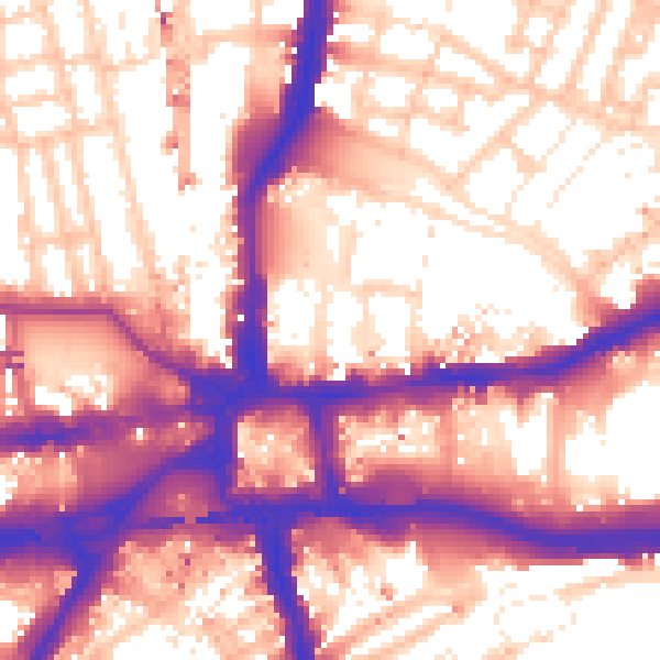 Daytime road noise heatmap for W6 7DR