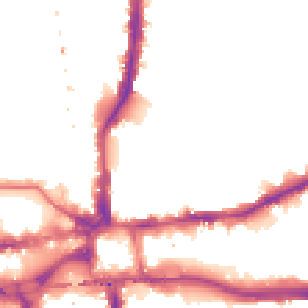 Night-time road noise heatmap for W6 7EA