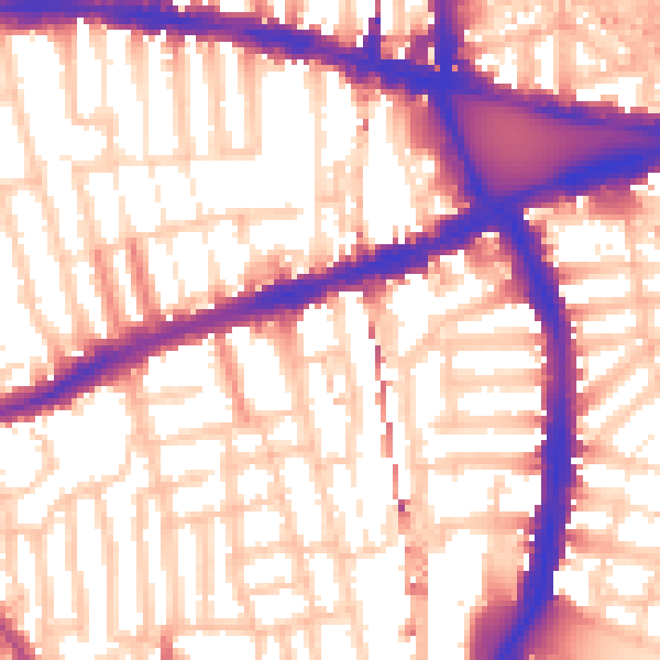 Daytime road noise heatmap for W6 7HH