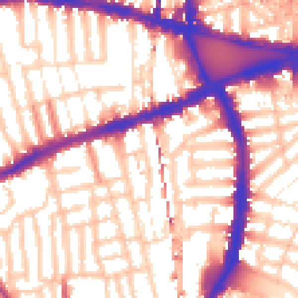 Daytime road noise heatmap for W6 7HJ