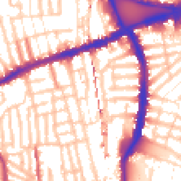 Daytime road noise heatmap for W6 7HL