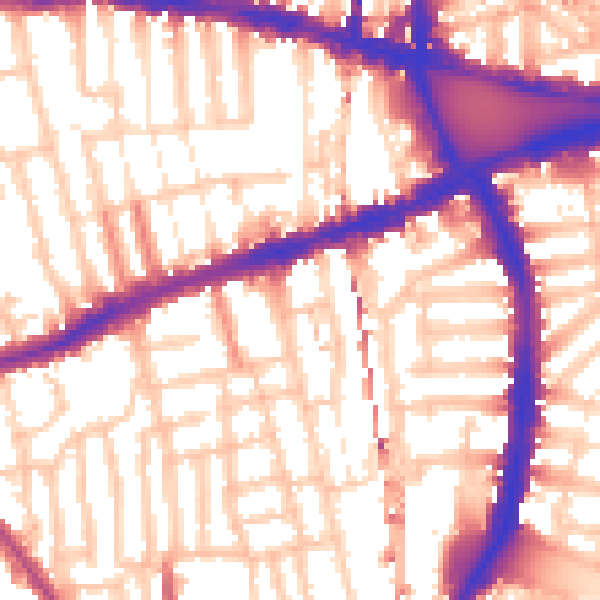 Daytime road noise heatmap for W6 7HQ