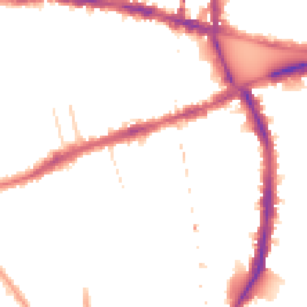 Night-time road noise heatmap for W6 7HQ