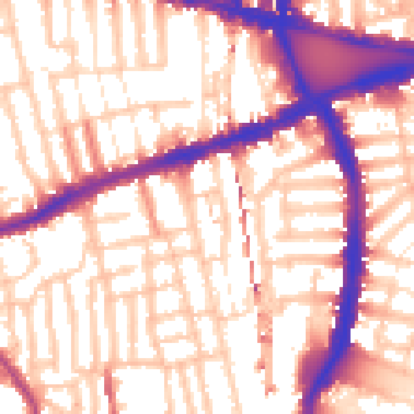 Daytime road noise heatmap for W6 7HR