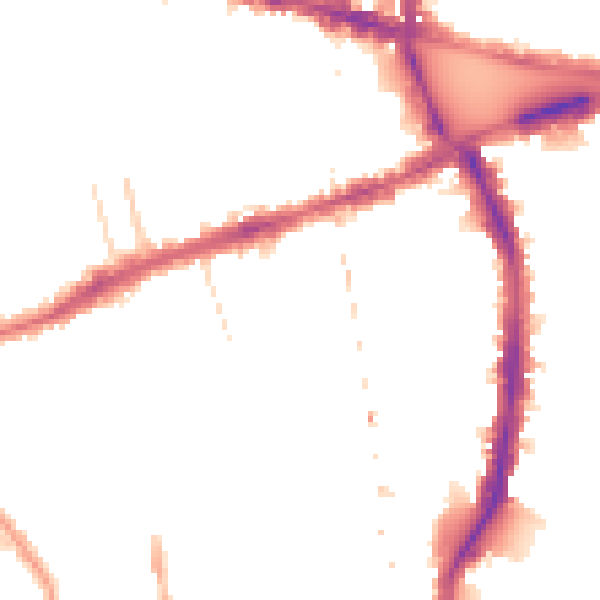Night-time road noise heatmap for W6 7HR