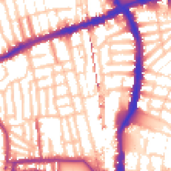 Daytime road noise heatmap for W6 7HS