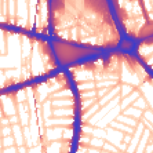 Daytime road noise heatmap for W6 7LN