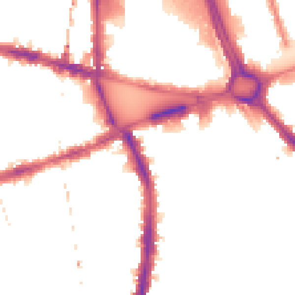 Night-time road noise heatmap for W6 7LN