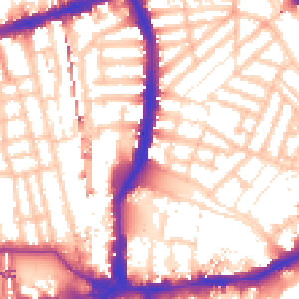 Daytime road noise heatmap for W6 7LP