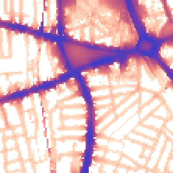 Daytime road noise heatmap for W6 7NA