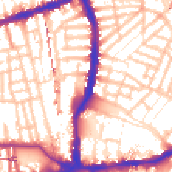 Daytime road noise heatmap for W6 7PA