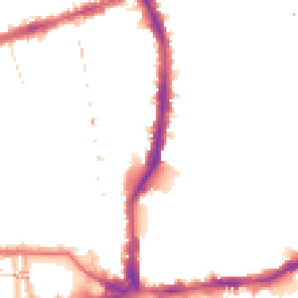Night-time road noise heatmap for W6 7PA