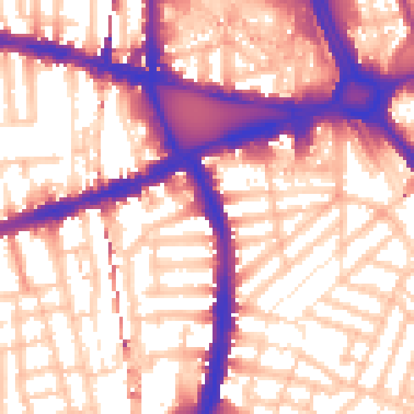Daytime road noise heatmap for W6 7PJ