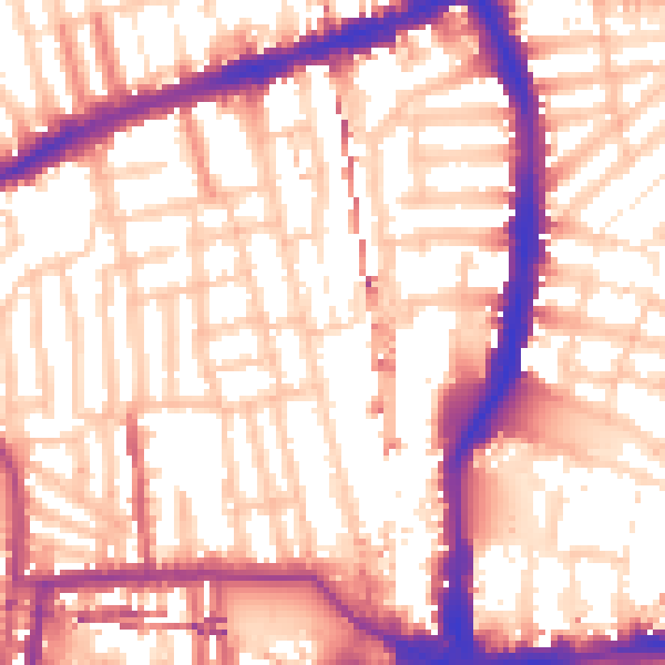 Daytime road noise heatmap for W6 7PS