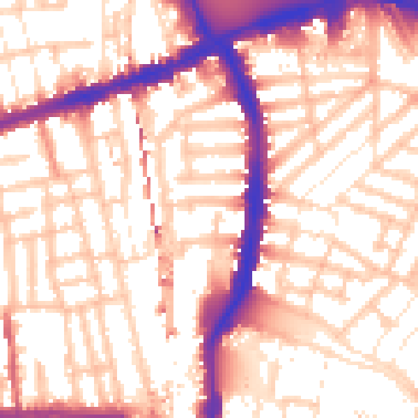 Daytime road noise heatmap for W6 7QB