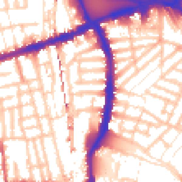Daytime road noise heatmap for W6 7QD