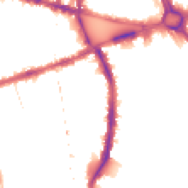 Night-time road noise heatmap for W6 7RG