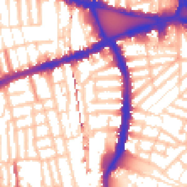 Daytime road noise heatmap for W6 7RL