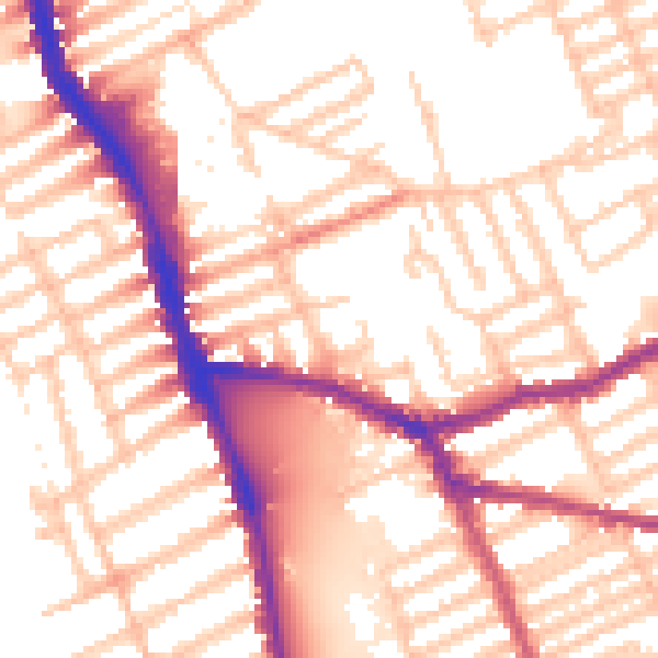 Daytime road noise heatmap for W6 8DX