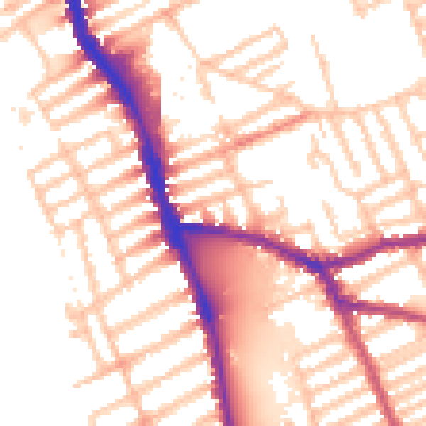 Daytime road noise heatmap for W6 8DY