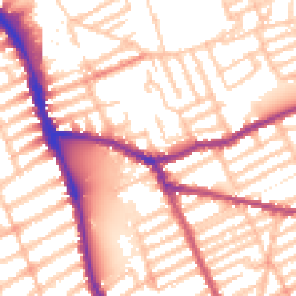 Daytime road noise heatmap for W6 8EJ