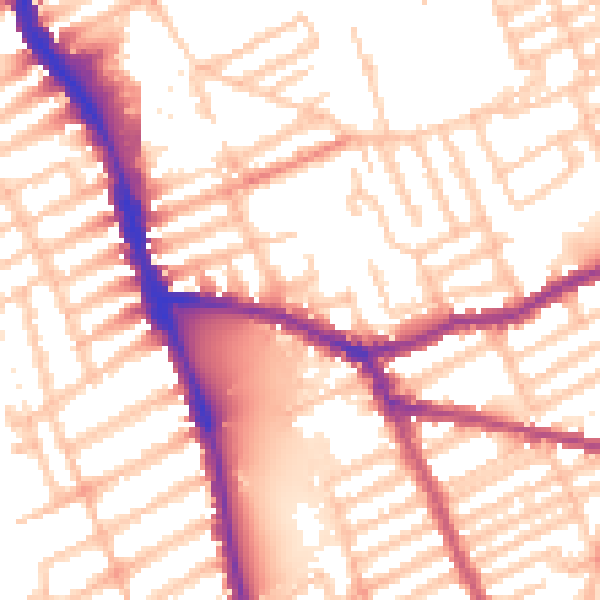 Daytime road noise heatmap for W6 8EP