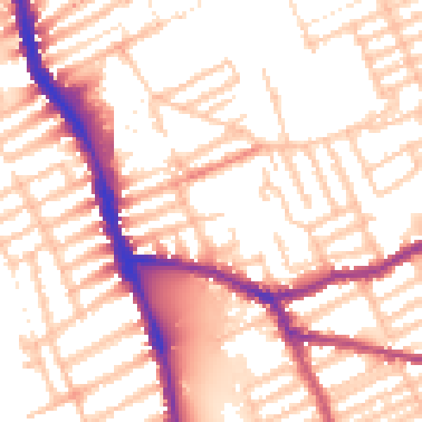 Daytime road noise heatmap for W6 8ES