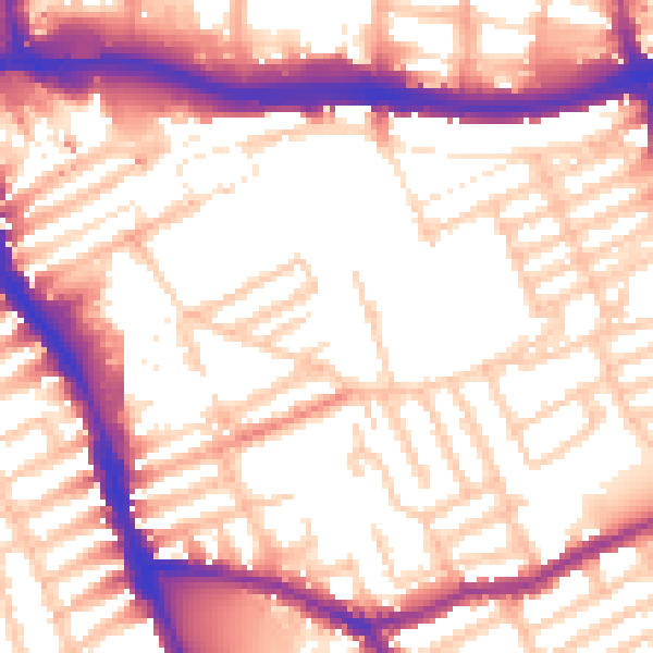 Daytime road noise heatmap for W6 8HL