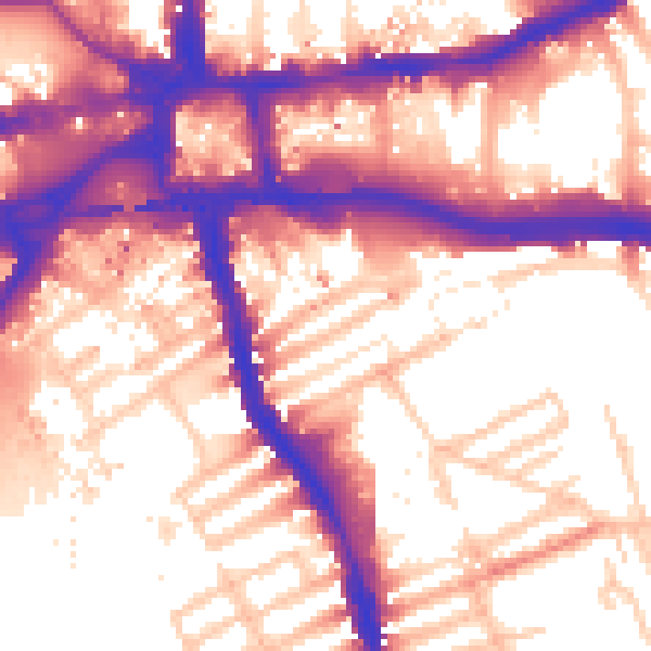 Daytime road noise heatmap for W6 8JW