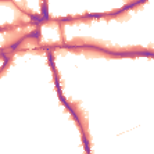 Night-time road noise heatmap for W6 8JW