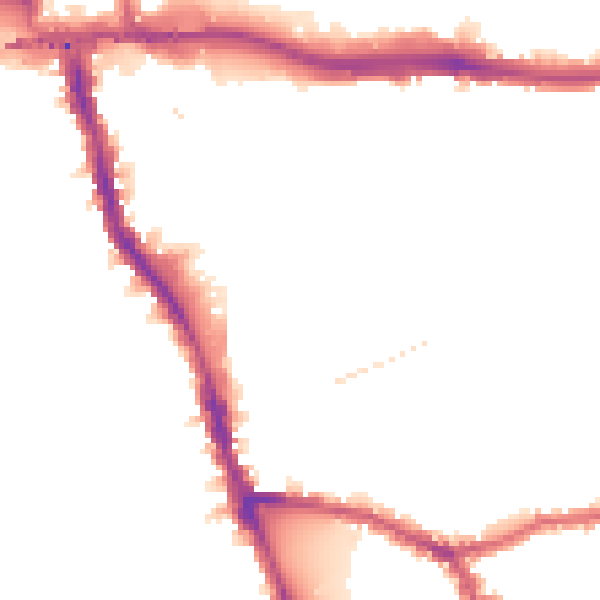Night-time road noise heatmap for W6 8LN