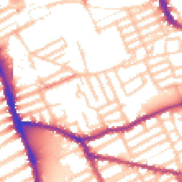 Daytime road noise heatmap for W6 8LY