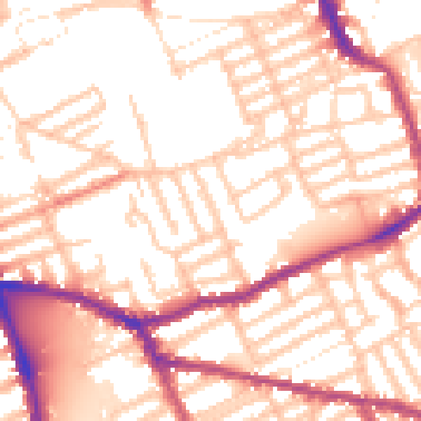 Daytime road noise heatmap for W6 8NR