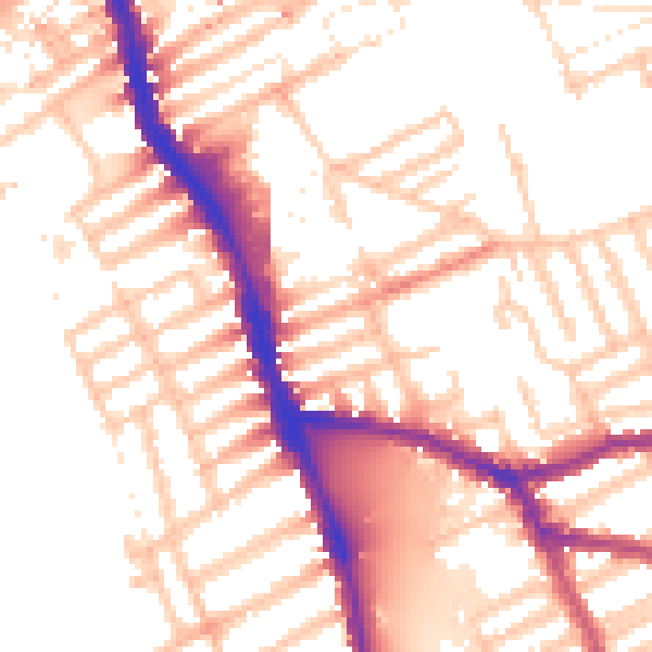 Daytime road noise heatmap for W6 8NX