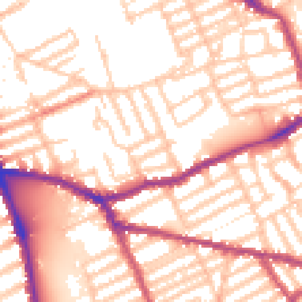 Daytime road noise heatmap for W6 8QG