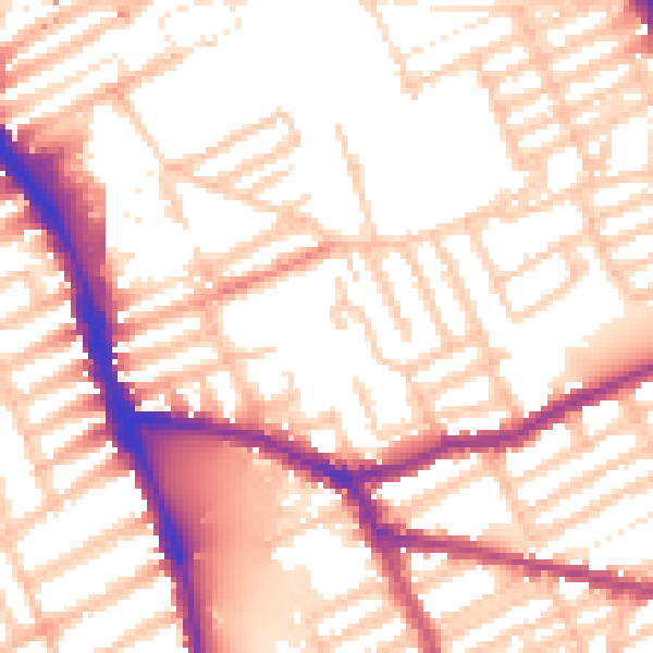 Daytime road noise heatmap for W6 8QS