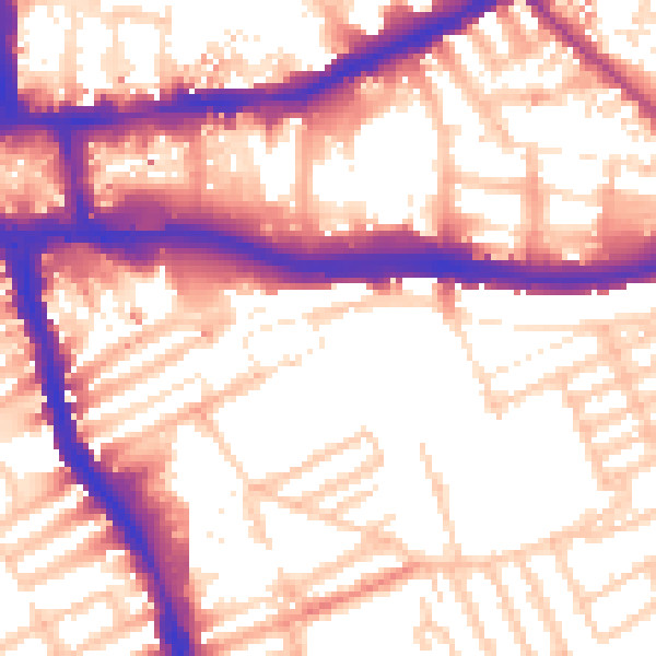 Daytime road noise heatmap for W6 8RD
