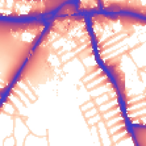 Daytime road noise heatmap for W6 9AE
