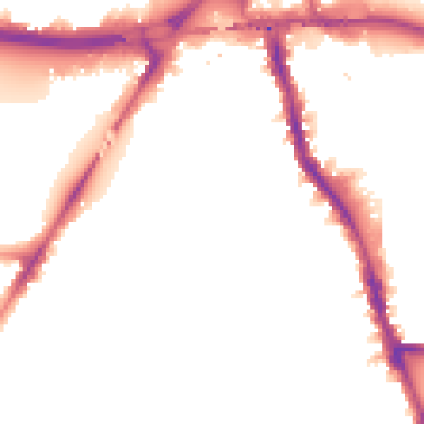 Night-time road noise heatmap for W6 9AN