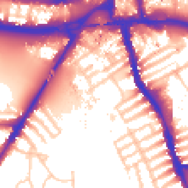 Daytime road noise heatmap for W6 9BF