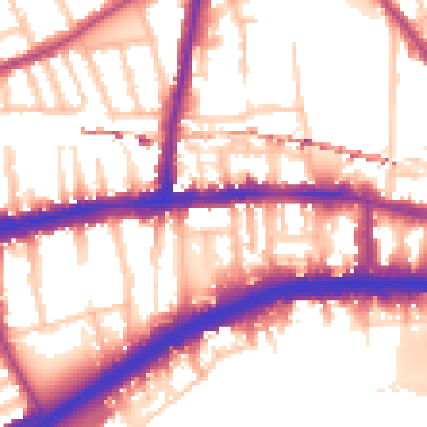 Daytime road noise heatmap for W6 9BJ
