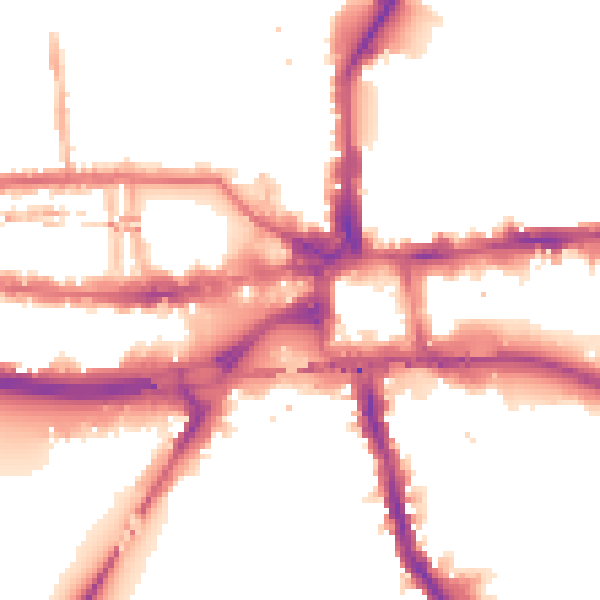Night-time road noise heatmap for W6 9DT